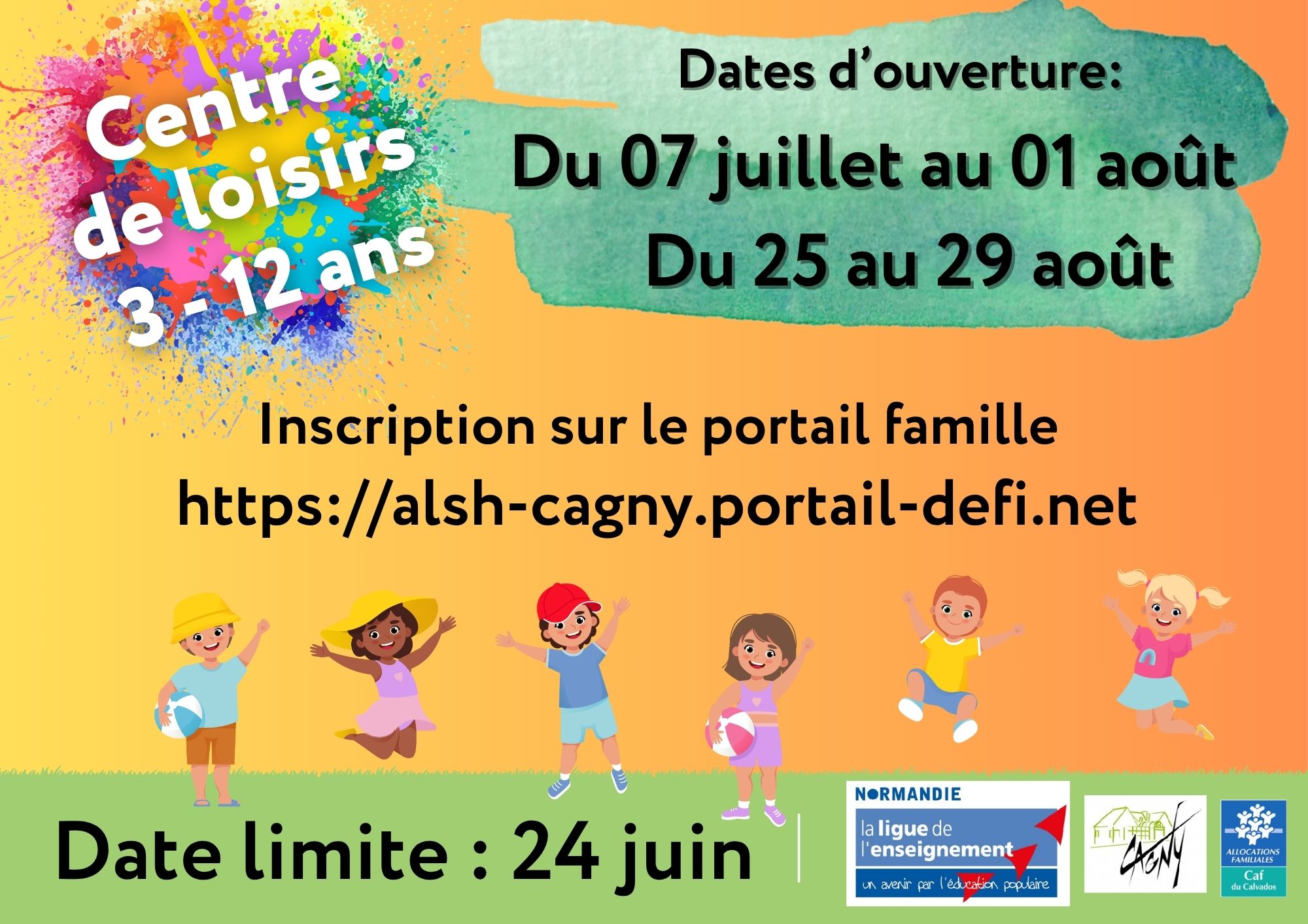 Inscription centre de loisirs été 2025