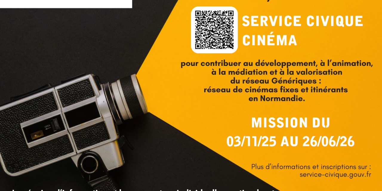 Le Pôle Culture recherche son ou sa service civique – Cinéma ! 📽️