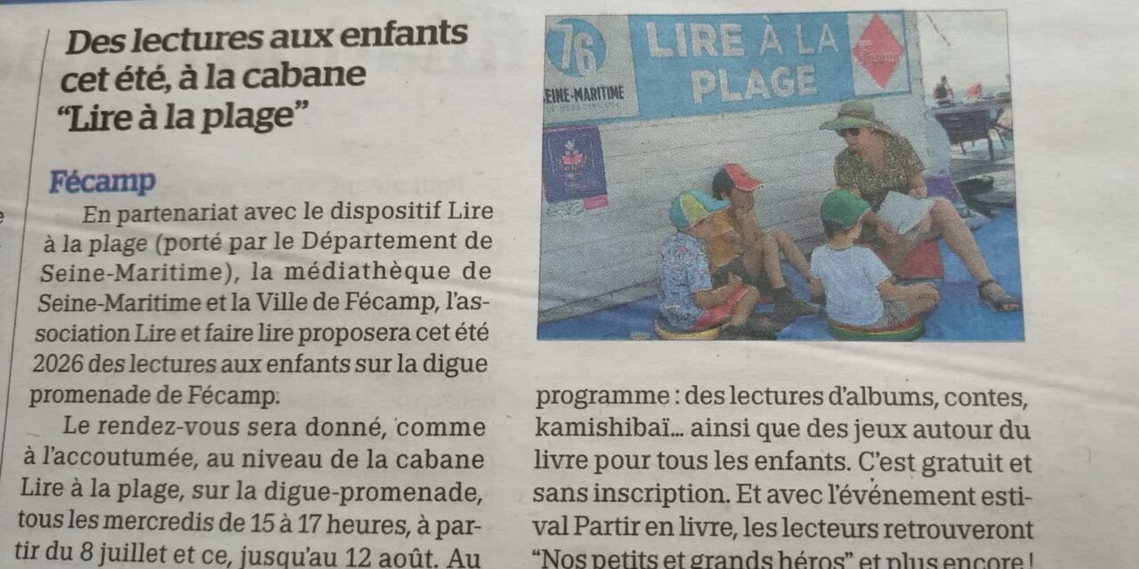 Lire à la plage : les lectures estivales reviennent à Fécamp – Eté 2026